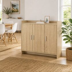 Sideboard Storage Cabinet Brown Engineered Wood 98.5 x 33 x 80 cm Dining Room