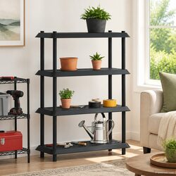 4-Tier Shelving Unit 100 x 40 x 136.5 cm Storage Rack Indoor Outdoor Display