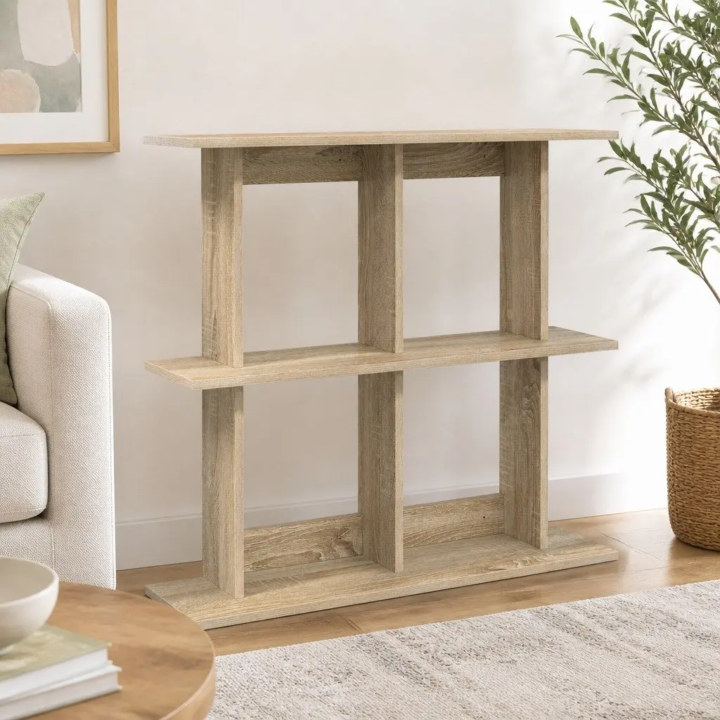 Wall Shelf Wall-Mounted Brown Modern Shelving Unit Storage Engineered Wood 100cm