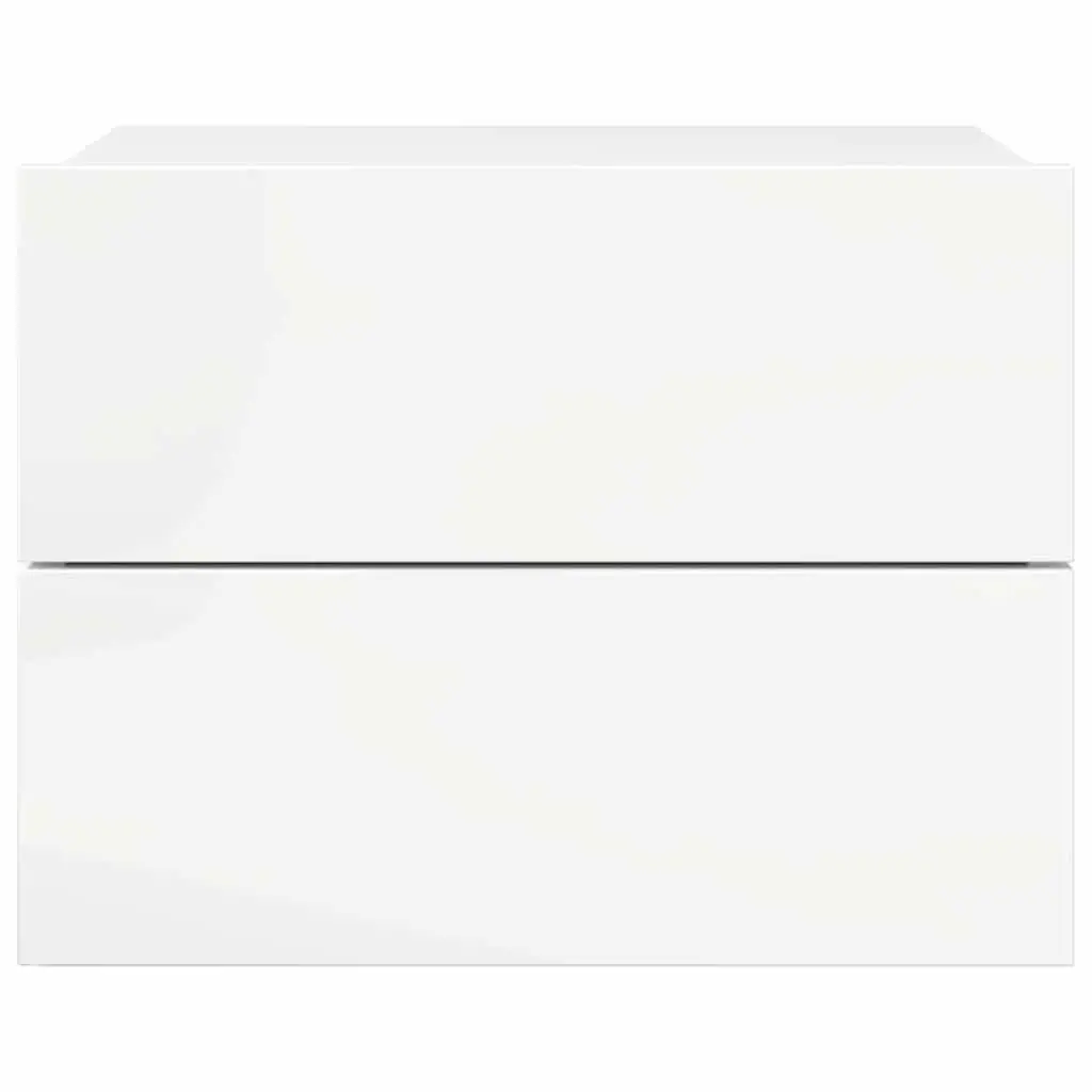 Bedside Cabinets Set of 2 High Gloss White 40x30x30 cm Nightstand with Drawers