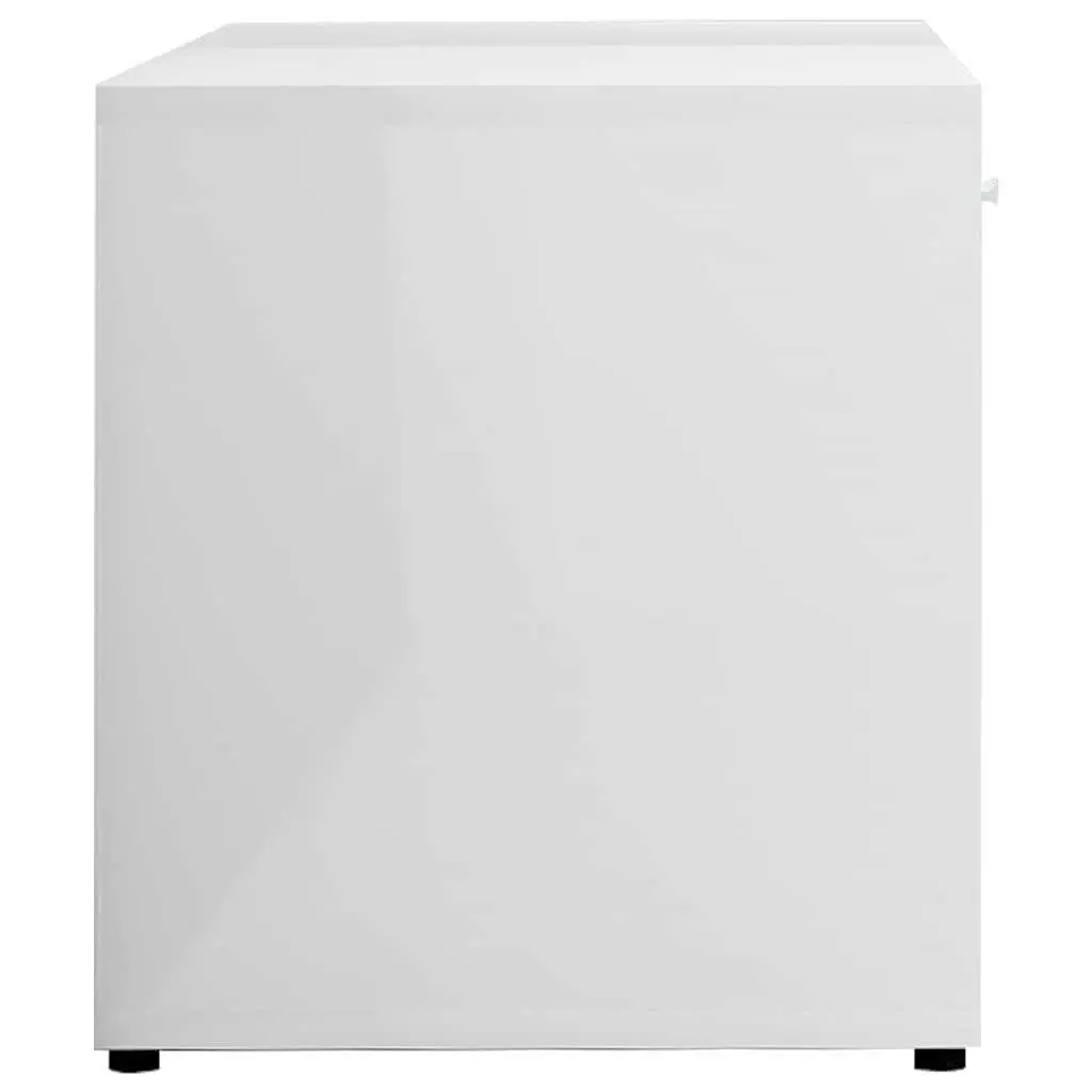 TV Cabinet High Gloss White Engineered Wood Storage Unit