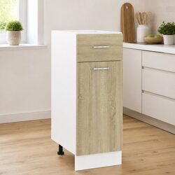 Drawer Bottom Cabinet Kitchen Storage Cupboard Brown Engineered Wood