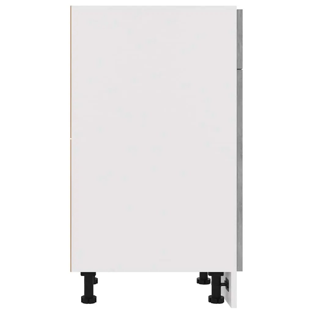 Kitchen Storage Cupboard Grey Drawer Bottom Cabinet with Shelves 30W x 46D x 81.5H cm Engineered Wood