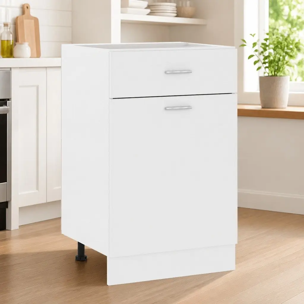 Kitchen Storage Cabinet White Engineered Wood 50x46x81.5cm