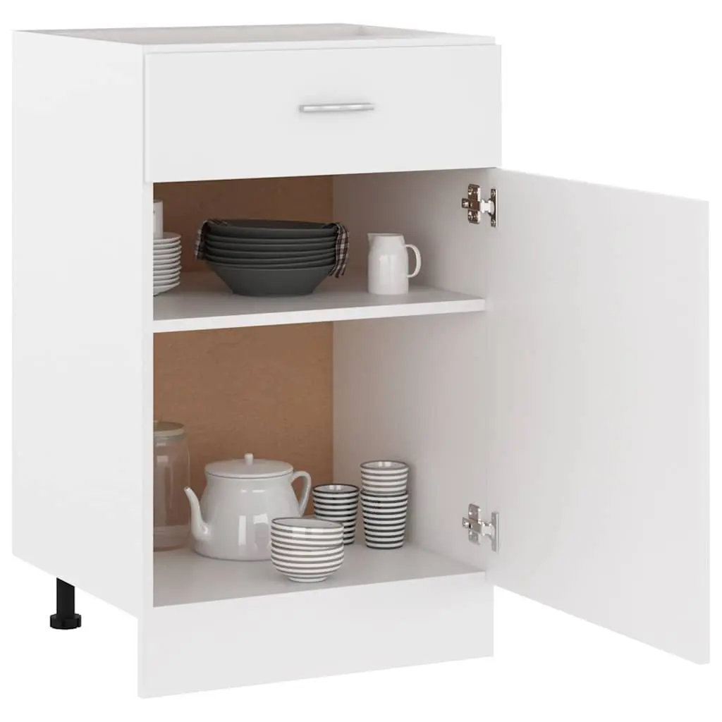 Kitchen Storage Cabinet White Engineered Wood 50x46x81.5cm