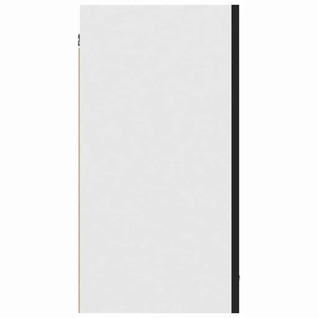 Hanging Cabinet Black Engineered Wood Two Shelves Two Doors