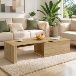 Coffee Table Brown Engineered Wood Side Table Living Room Furniture 150x50x35cm