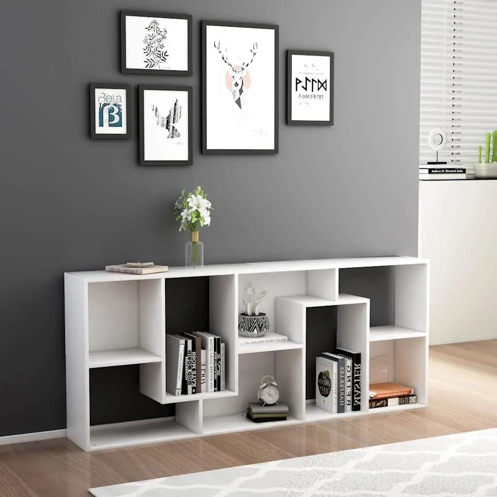Book Cabinet Engineered Wood White 67x24x161 cm Storage Unit