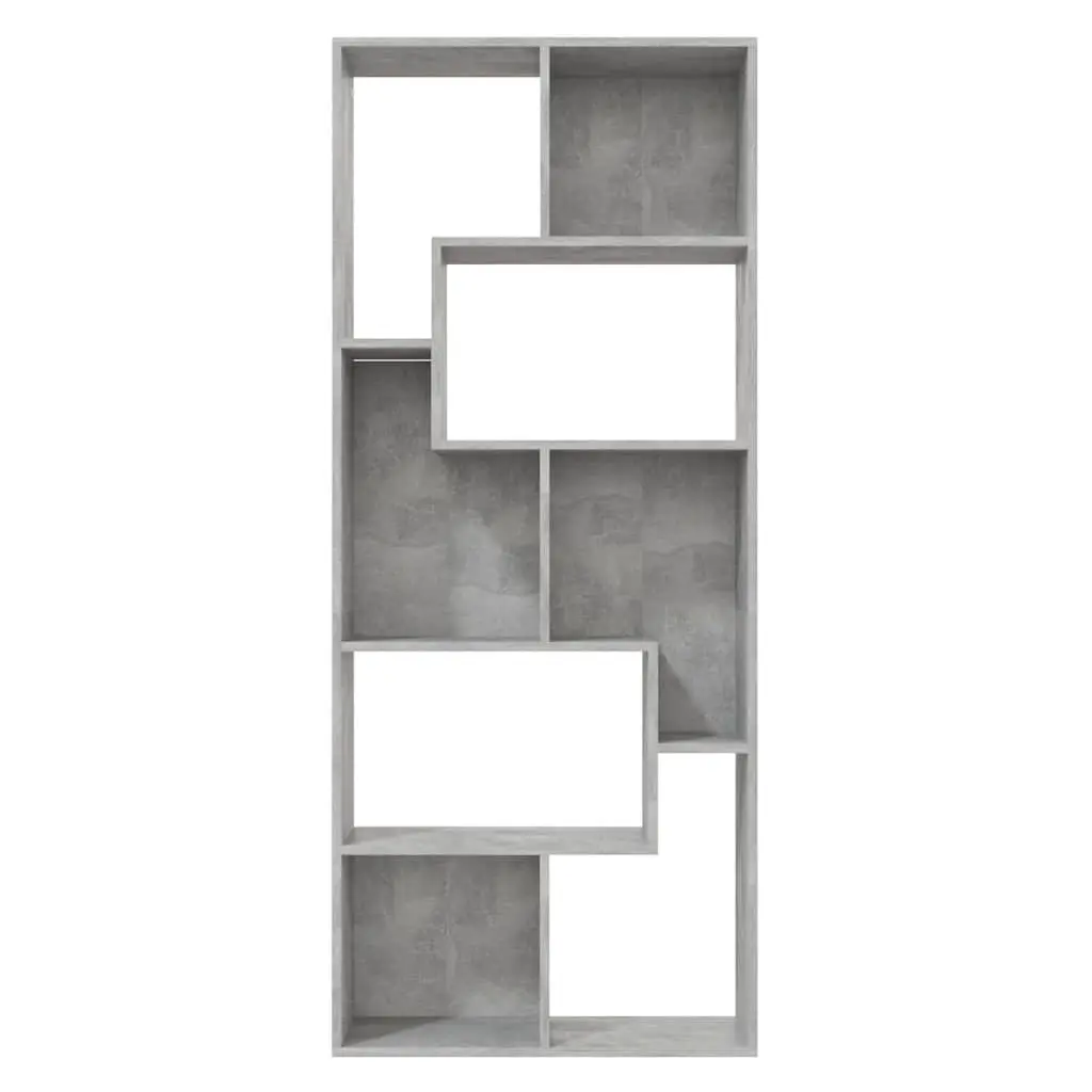 Book Cabinet Engineered Wood Grey Storage Organizer 67x24x161cm