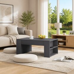 Coffee Table Grey Engineered Wood Accent Living Room Furniture 100x60x42cm