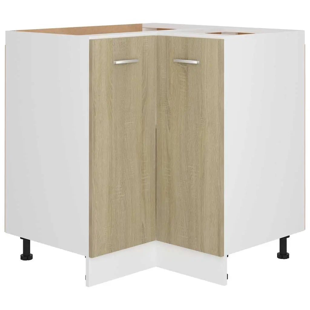 Corner Bottom Cabinet Kitchen Storage Cupboard Brown Engineered Wood 75.5x81.5 cm