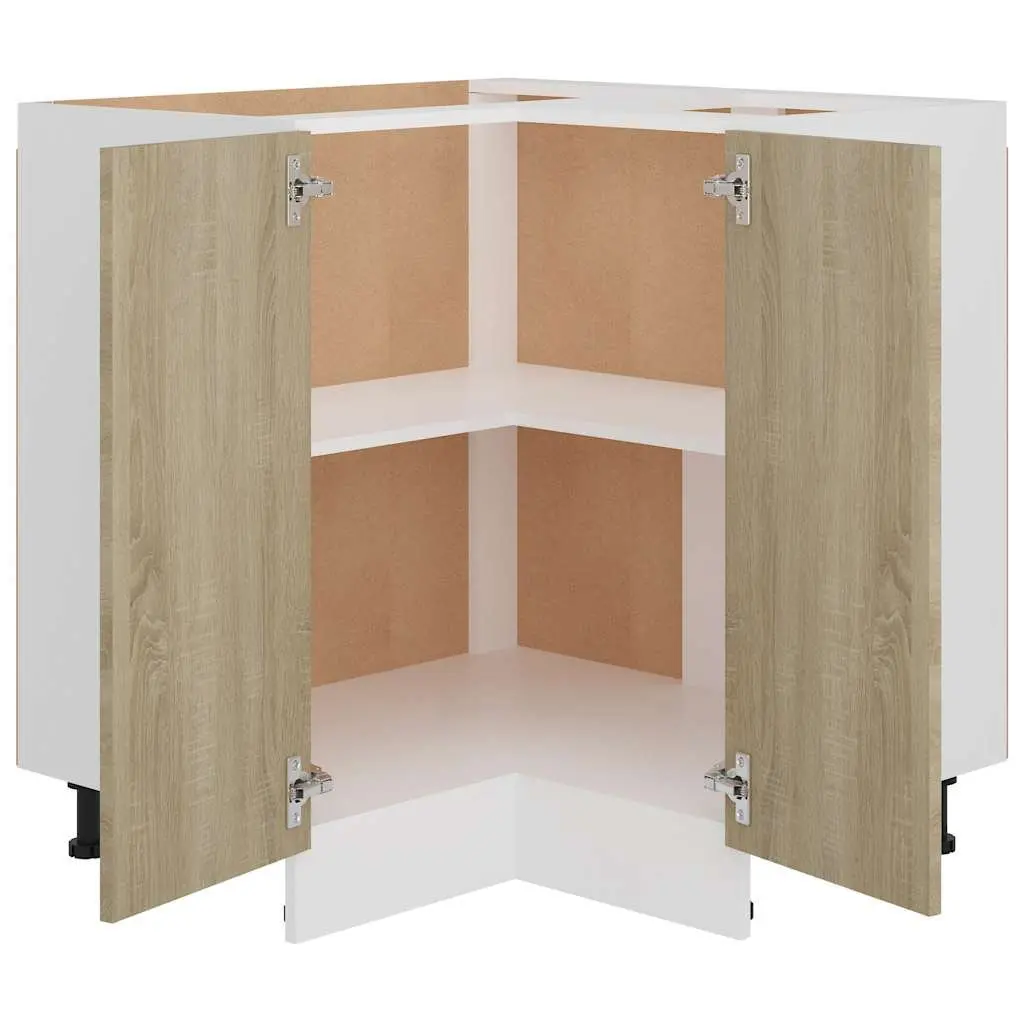 Corner Bottom Cabinet Kitchen Storage Cupboard Brown Engineered Wood 75.5x81.5 cm