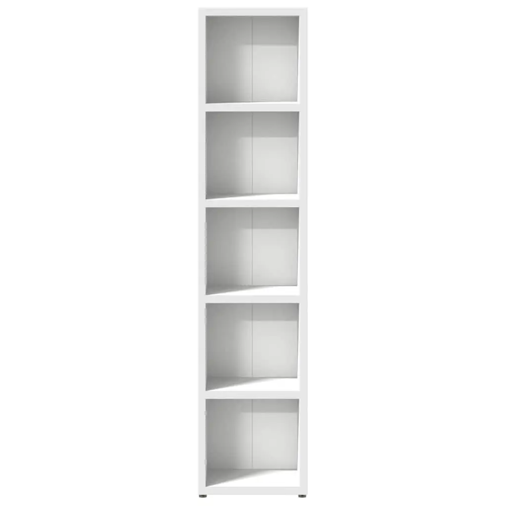 CD Storage Cabinet Slim White Engineered Wood 2 Piece