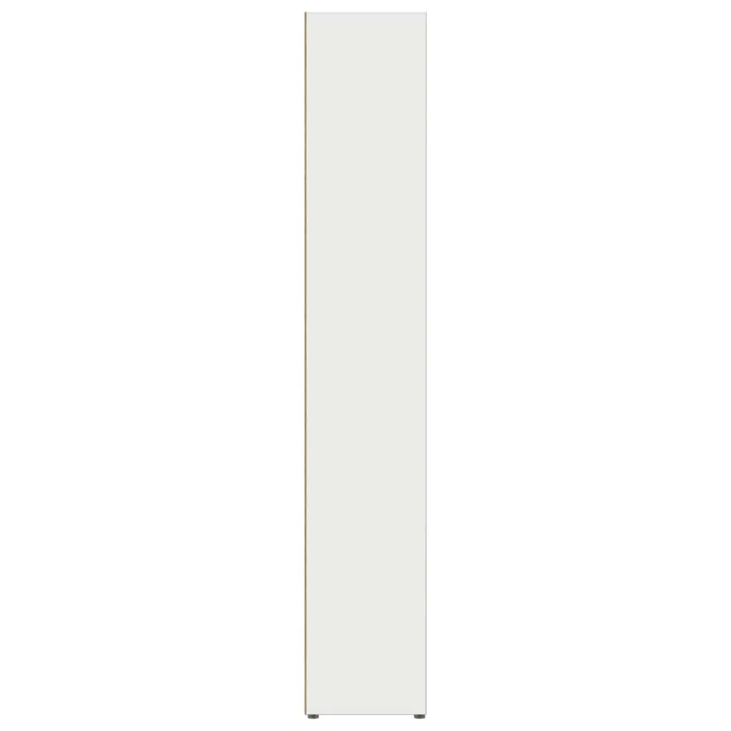 CD Storage Cabinet Slim White Engineered Wood 2 Piece