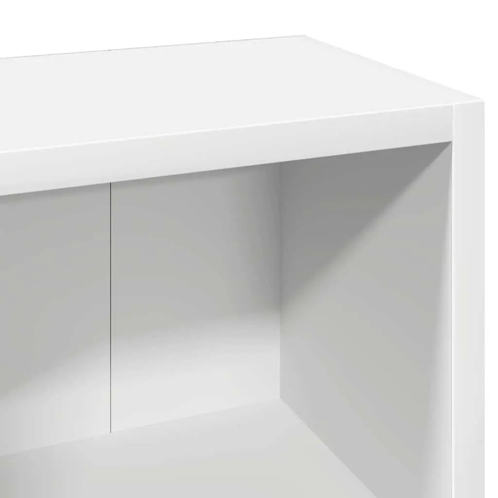CD Storage Cabinet Slim White Engineered Wood 2 Piece
