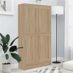 Book Cabinet with Doors and Shelves 82.5x30.5x150 cm Brown Standing Storage Unit