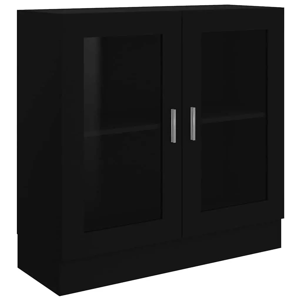 Display Cabinet Engineered Wood 82.5x30.5x80cm Black Storage Shelving