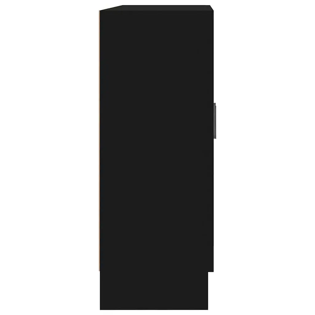 Display Cabinet Engineered Wood 82.5x30.5x80cm Black Storage Shelving