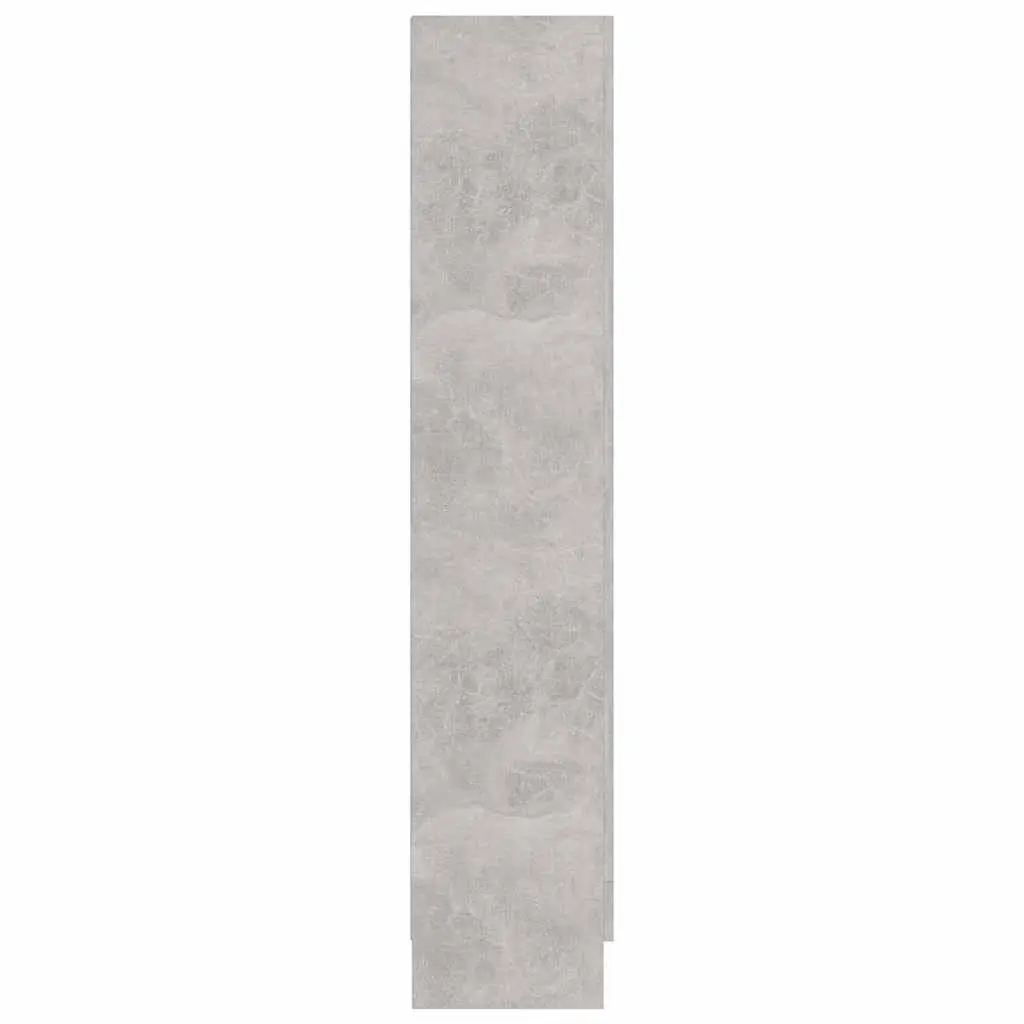 Vitrine Cabinet Grey Engineered Wood Storage Bookshelf 4 Compartments 2 Doors