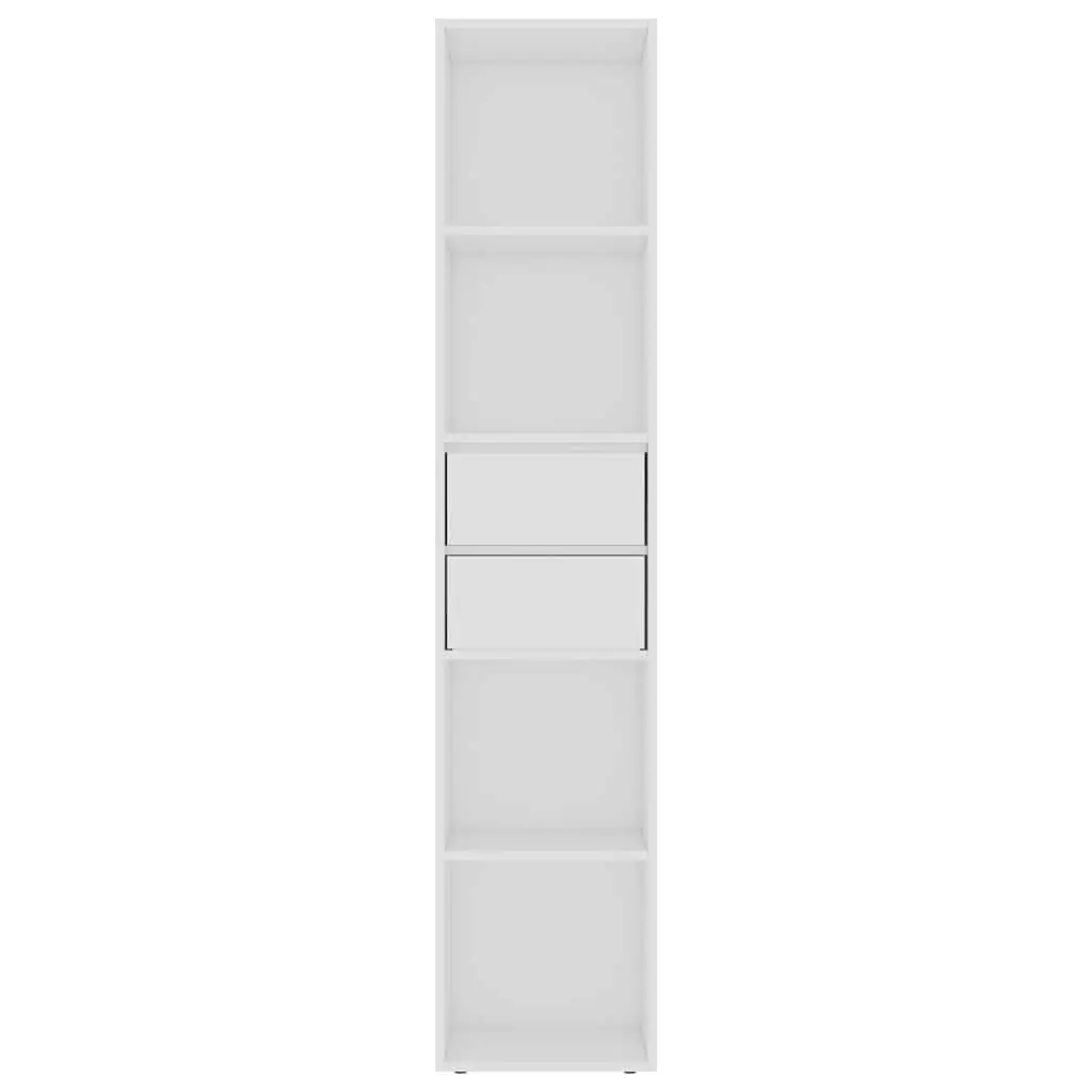 Wall-Mounted Book Cabinet Modern Engineered Wood White Storage Shelves