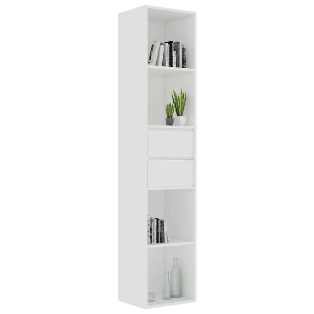 Wall-Mounted Book Cabinet Modern Engineered Wood White Storage Shelves