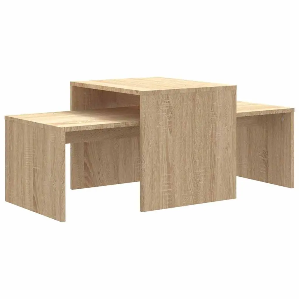 Nesting Coffee Table Set Engineered Wood Brown