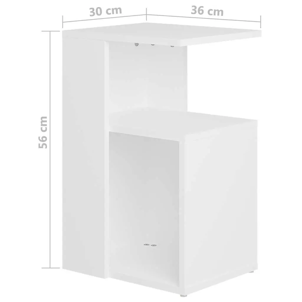 End Table White Modern Storage Compact Side Table for Living Room Bedroom