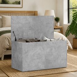 Storage Chest Grey Engineered Wood Bedroom Living Room Organizer Box Furniture