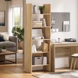 Book Cabinet Sonoma Oak 60x35x180 cm Engineered Wood Shelving Storage Unit