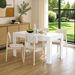 Dining Table White Kitchen Dining Room Furniture Modern Design Sturdy Stable