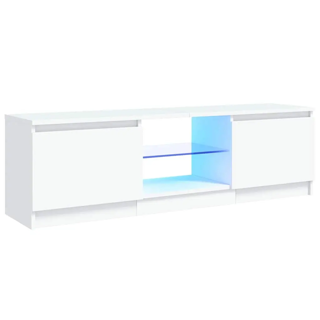 TV Cabinet Modern LED Media Unit 120x30x36cm White