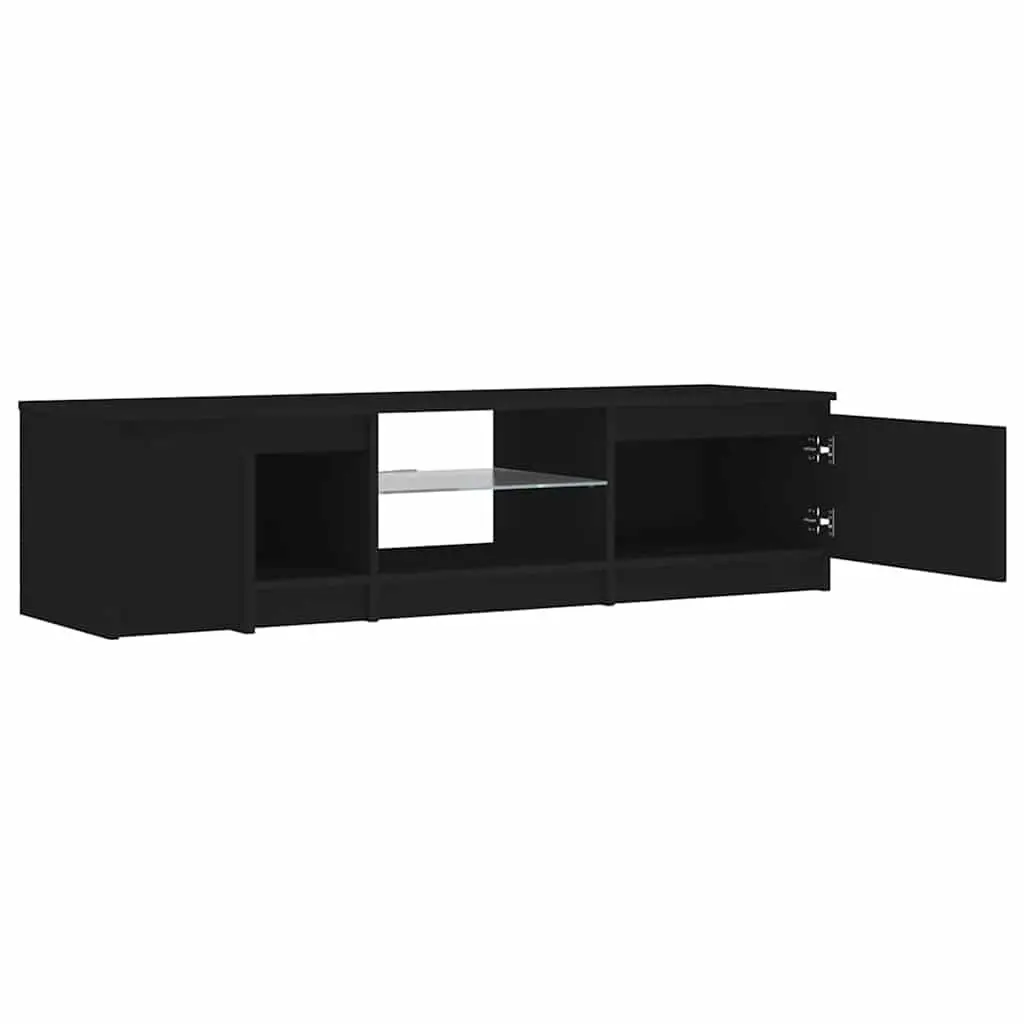 TV Cabinet with RGB LED Lights Storage Organizer Black 140 x 40 x 36 cm