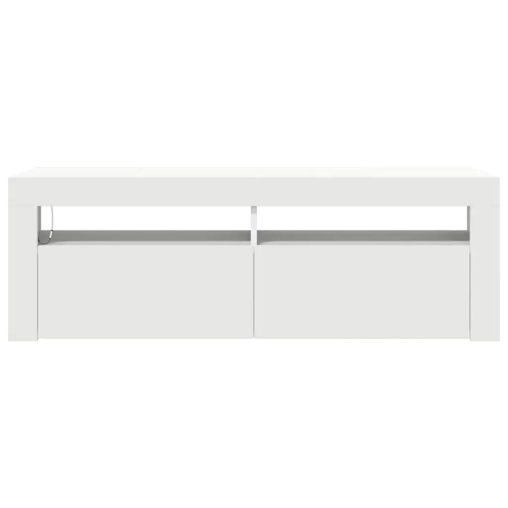 TV Cabinet RGB LED Lights Modern Storage Unit White 120x35x40cm