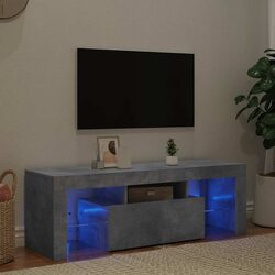 TV Cabinet Grey LED Lights Media Storage Stand Living Room Furniture Unit