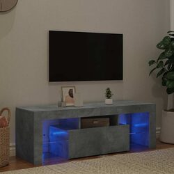 TV Cabinet Grey LED Lights Media Storage Stand Living Room Furniture Unit