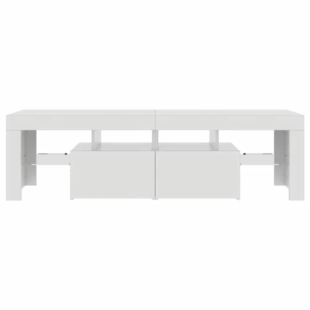 TV Cabinet RGB LED Lights Modern High Gloss White 140 x 36.5 x 40 cm
