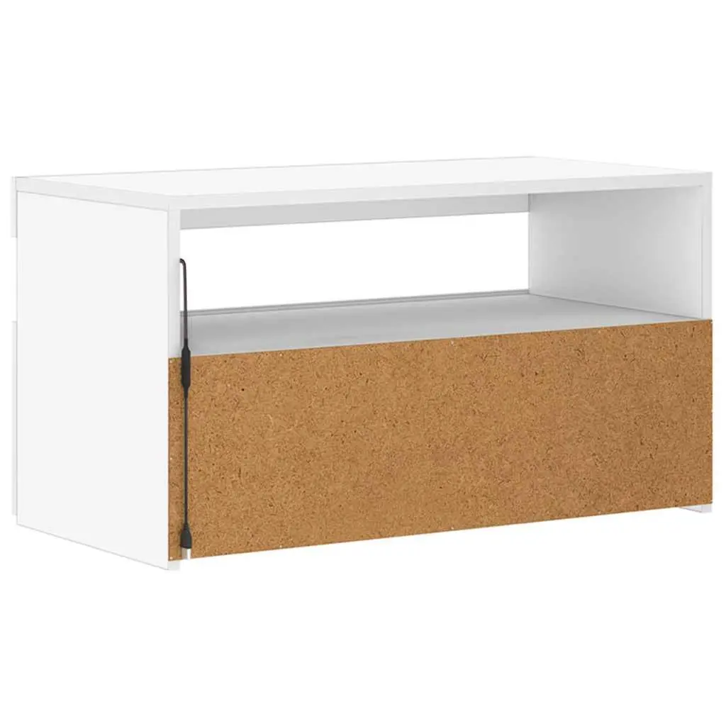 TV Cabinet LED Lights Modern Media Storage Unit 75x35x40cm White