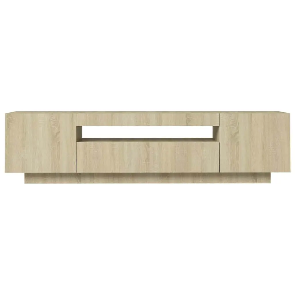 TV Cabinet RGB LED Lights Media Storage Unit Brown