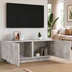 TV Cabinet Concrete Grey 100x35x40 cm Engineered Wood Media Storage Unit