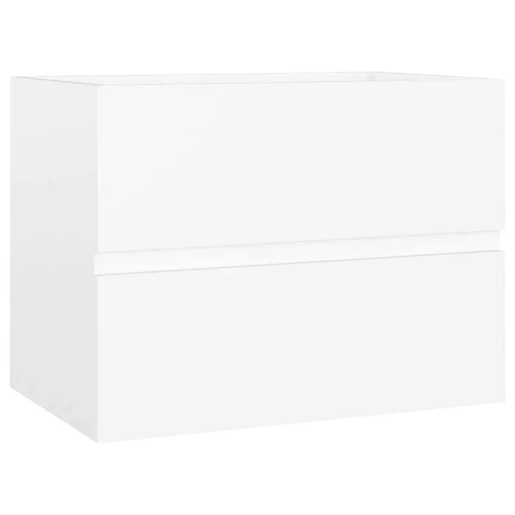 Bathroom Furniture Set 2 Piece White Engineered Wood Cabinet and Mirror