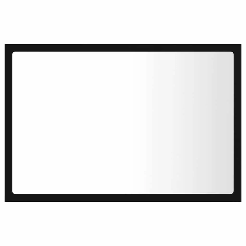 LED Bathroom Mirror RGB Light 60x8.5x37 cm Black Engineered Wood Acrylic Wall Mount