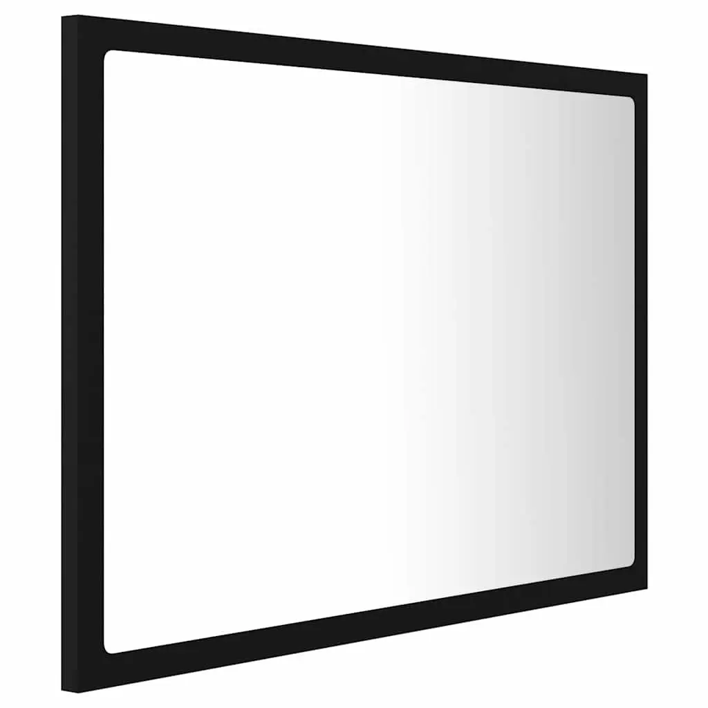 LED Bathroom Mirror RGB Light 60x8.5x37 cm Black Engineered Wood Acrylic Wall Mount