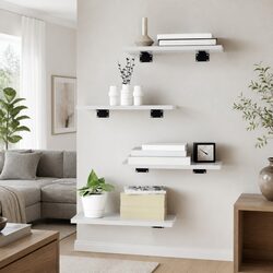 Bookshelf Boards 4 pcs White 40x20x1.5 cm Engineered Wood Wall Shelves Storage