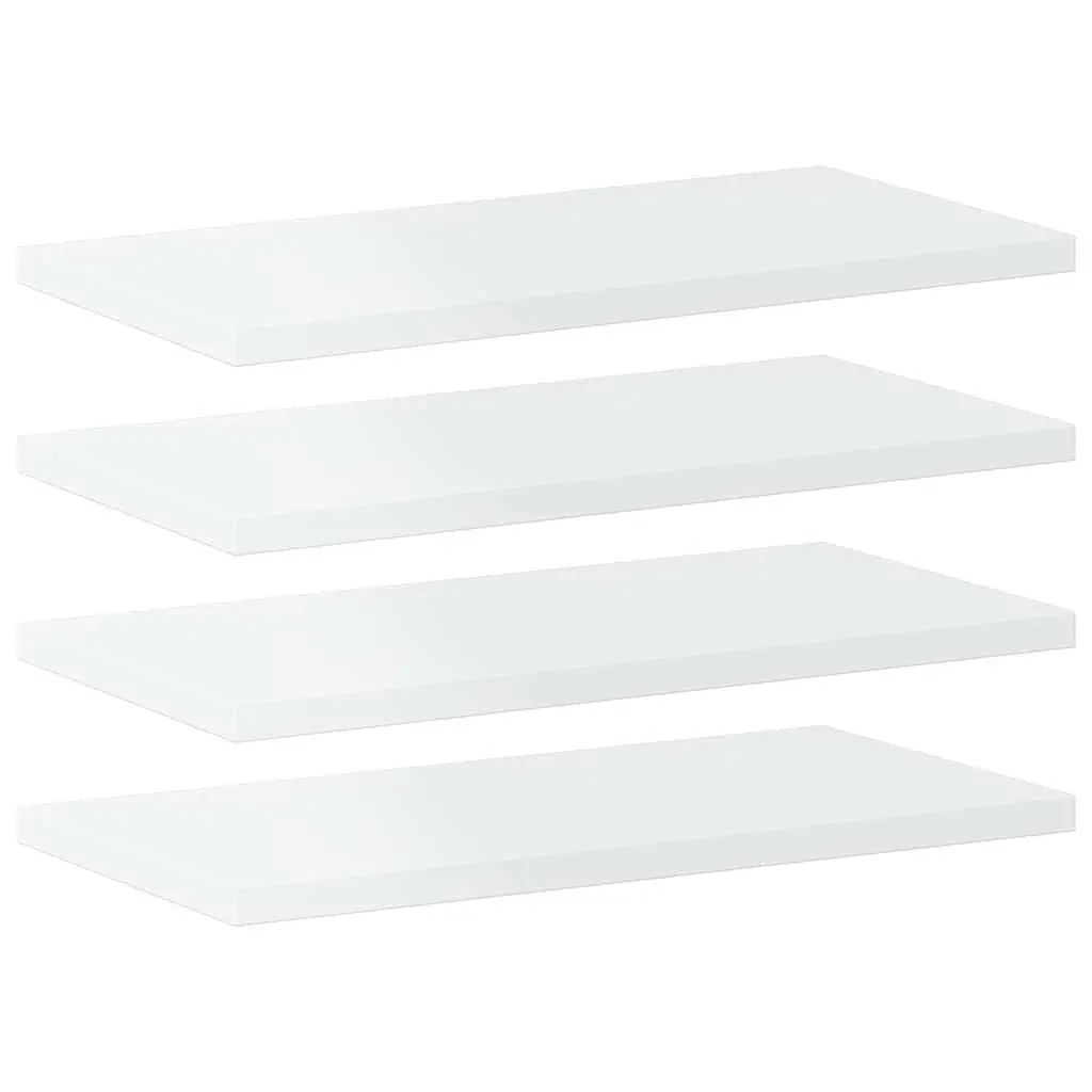 Bookshelf Boards High Gloss White 40x20x1.5 cm Engineered Wood 4 Piece