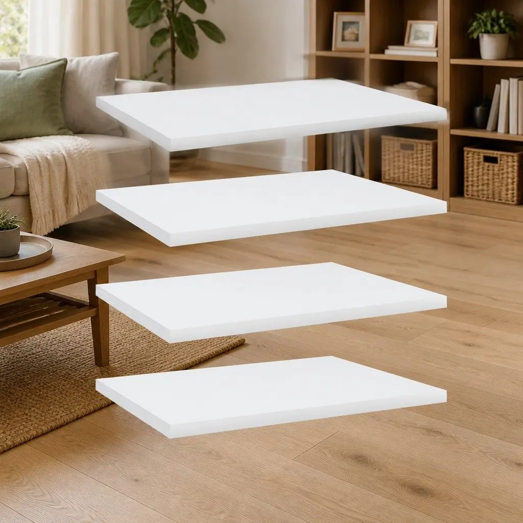 Bookshelf Boards White 40x30x1.5 cm Storage Shelves Panel 4 Piece