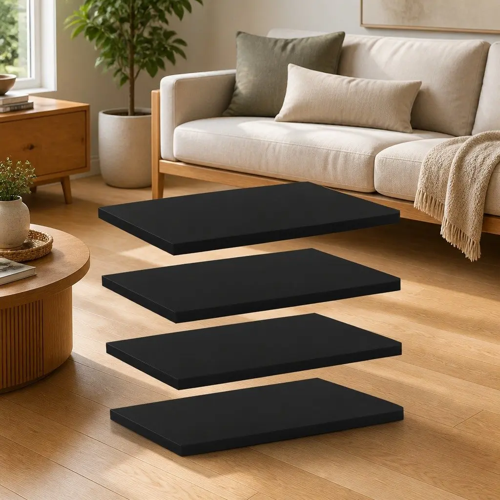 Bookshelf Boards Black Engineered Wood 40x30x1.5 cm 4 Piece Storage Shelves