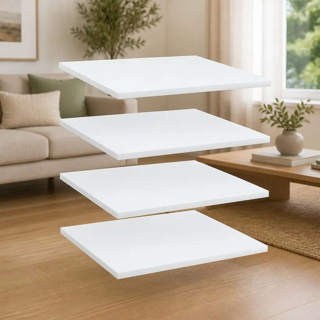 Floating Shelf Boards 4 Pack White Wall Mounted Storage Shelving Solution
