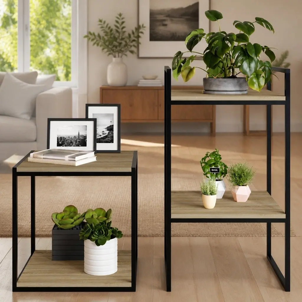 Floating Shelves Boards 4 Piece Wall Mount Storage Shelving Brown 40x40x1.5 cm