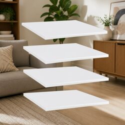 Floating Shelf Boards 4 pcs High Gloss White Wall Mounted Storage Shelving