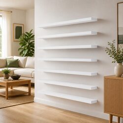 Bookshelf Boards 8 pcs White 60x10x1.5 cm Engineered Wood Storage Shelves